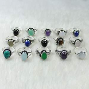 Joyería de piedras preciosas naturales, cabujón pulido a mano suave, hermosos anillos de collar de diseñador chapados en plata para venta al por menor - Product Image 2