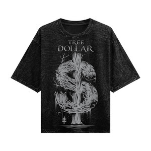 Camiseta de manga corta de alta calidad de algodón 100% vintage con logotipo personalizado estampado de pantalla de talla grande cuello redondo para hombres Unisex - Product Image 3