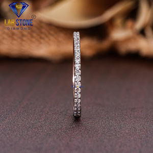 0,36 TDW banda de diamantes redondos anillo de compromiso de oro rosa de 18 quilates Cvd/Joyería de diamantes Hpht - Product Image 5