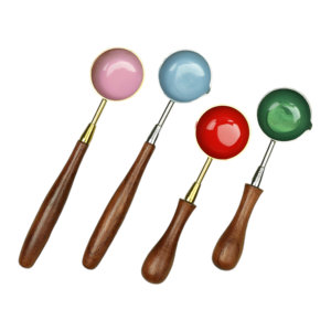 Meilleure qualité sceau de cire cuillère en or avec manche en bois au prix de gros - Product Image 1