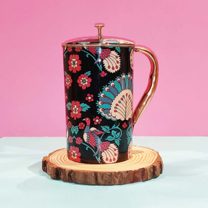 Carafe à eau en cuivre pur à 99 %, design moderne imprimé fantaisie, écologique, pour la restauration à domicile, hôtels, restaurants et vente en gros - Product Image 4