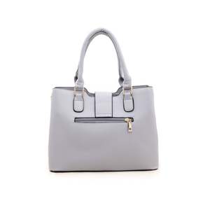 Stylish Casual <b>Grey</b> P35611 Leather Tote <b>Handbag</b> Large Capacity Letter Decoration Latest Fashion Design - Product Image 1