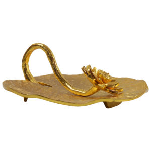 ที่ใส่กระดาษทิชชูทองเหลืองรูปดอกบัว - ที่ใส่กระดาษเช็ดปากสีทองสำหรับงานแต่งงาน ใช้ตกแต่งโต๊ะและอุปกรณ์เสริม - Product Image 2