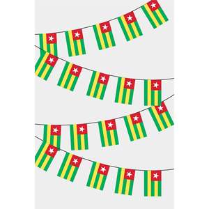 Togo Rectangular Flag Bunting for Party Decorations - Product Image 1