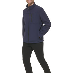 Premium Quality Coated Long Soft Shell <b>Winter</b> Quilted Hooded Front Pockets Quick Dry Windproof Zipper Men's Softshell <b>Jacket</b> - Product Image 6