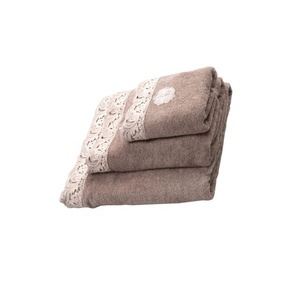 ชุดผ้าขนหนู100% ลายกอตตอนออร์แกนิกผ้าคอตตอนสีขาวเป็นมิตรกับสิ่งแวดล้อมผ้าแห้งเร็วใช้ในบ้าน - Product Image 1