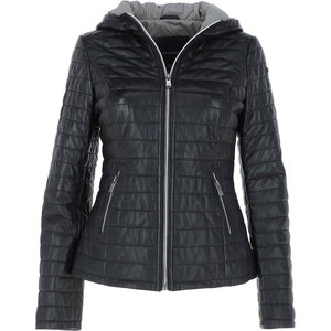 Blouson en cuir matelassé avec fermeture éclair asymétrique Blouson aviateur en cuir végétal léger Blazer en cuir surdimensionné - Product Image 1