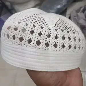 Hot Sale New Men's Kufi Tupi Solid Color Mesh Crotched Islamic Prayer Caps from Bangladesh for Daily Use