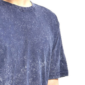 Haute qualité été blanc unisexe large O cou à manches courtes surdimensionné hommes 250gsm coton Vintage lavage à l'acide t-shirt - Product Image 6