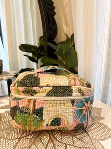 Estuche de Maquillaje Acolchado Estilo Vintage Ecológico de Algodón para Palacio, Resistente al Agua con Cierre de Cremallera, Duradero para Viajes - Product Image 2