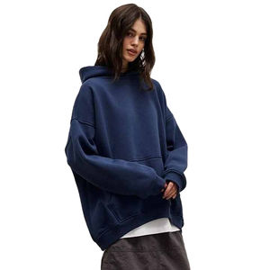 100% nouveaux sweats à capuche en coton pour femme pull à épaules tombantes avec séchage rapide et respirant caractéristique Streetstyle décontracté pour l'hiver - Product Image 4