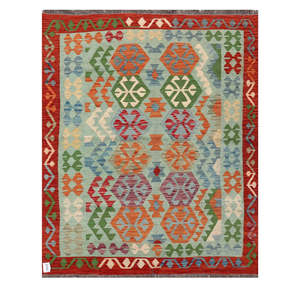 Alfombra Imaco Maimana Afganistán Kilim 192 x 155 cm Textil para el Hogar Diseño Tradicional Hecho a Mano Duradero y Elegante - Product Image 1