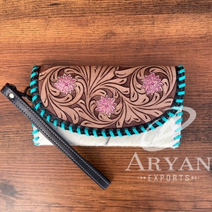 เคสโทรศัพท์ลายเครื่องมือแกะสลักด้วยมือสไตล์ตะวันตก, เคสมือถือกระเป๋าสตางค์หลายใบใช้คล้องข้อมือหนังสไตล์ตะวันตก - Product Image 1