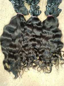 Cabello humano indio ondulado natural a granel dibujado solo Remy - Product Image 2