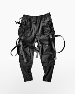 Pantalon respirant léger et doux pour la peau Conception de poche élastique et zippée Gym Sports Utility Tech wear Pantalons pour hommes lavés - Product Image 1