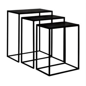 Ensemble de tables d'appoint en fer moderne de luxe Plateau rectangulaire unique pour salon et chambre à coucher Lot de 3 pièces - Product Image 1