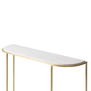 Consola de pared de lujo de dos niveles de metal de hierro moderno de lujo Mesa auxiliar con parte superior e inferior de vidrio en gran oferta Diseño de nueva tendencia de lujo - Product Image 4