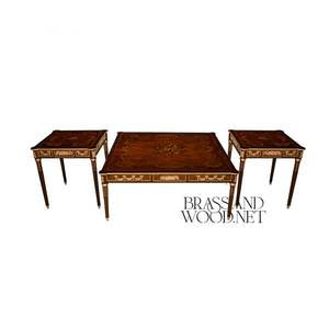Juego de Mesa de Centro de Madera Clásica de Lujo con Mesas Auxiliares - Product Image 1