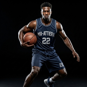 Ensemble short et maillot de basket-ball pour hommes, bleu marine, sans manches, en mesh, uniforme sportif, tenue d'équipe athlétique, bordure contrastée, vêtements de performance - Product Image 4