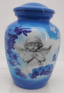 Urn for Human Ashes - Burial for Ashes Male & Female Honor <b>Your</b> <b>Loved</b> One with Handcrafted Funeral Urn with Bag Blue - Product Image 2