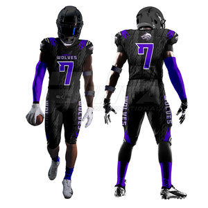 Nuevo diseño único de uniformes de fútbol americano, juego de sarga de aparejos transpirables con mangas cortas para equipos - Product Image 3