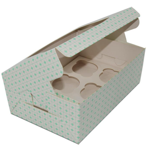 Th CB-355ที่กำหนดเองจัดให้มีกล่องคัพเค้กดีไซน์สีขาวทันสมัยพร้อมกล่องบรรจุภัณฑ์6ชิ้น - Product Image 4