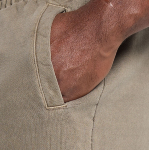 Vente directe d'usine Hommes Vintage Lavage à l'acide Plaid High Street Shorts Logo personnalisé Imprimé 100% Coton Polaire Éponge Doux Mi - Product Image 4