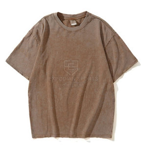 Fabricación de fábrica, camisetas de lavado ácido de gran tamaño hechas a medida, camisetas de lavado ácido de algodón 100% para adultos de gran tamaño - Product Image 1