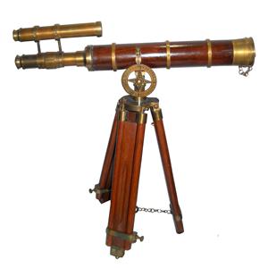 Jumelles vintage au design unique pour la décoration de la maison en laiton antique, étui en cuir pour télescope, marine victorienne de bonne qualité - Product Image 1