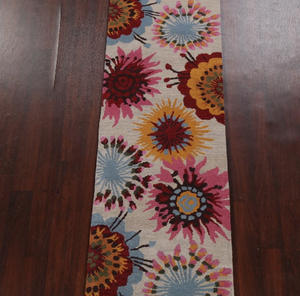 Tapis fait main en laine multicolore et à motifs festifs, tufté à la main, moderne, pour cuisine, salon, couloir - Product Image 3