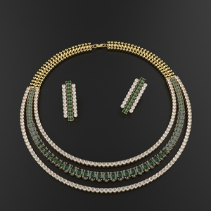 Collar de ónix verde pulido de oro Avarta con pendiente - Product Image 3