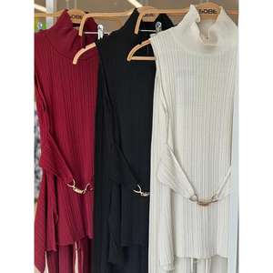 Ensemble de costume côtelé rose pour femme 9946 avec col montant - Product Image 1