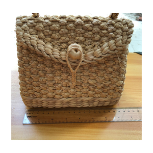 Bolso de jacinto de agua hecho a mano con tela de algodón interior y diseño floral bordado, ideal para regalo o moda diaria de mujer - Product Image 4