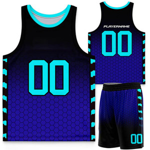 Ensemble de maillot et short de basket-ball personnalisé unisexe, imprimé numériquement, respirant, léger, séchage rapide, 100% coton, athlétique - Product Image 1