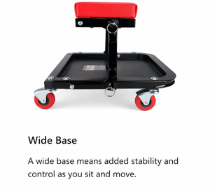 Rolling Mechanic <b>Stool</b> with Wide Base, Vinyl <b>Padded</b> Garage Creeper Seat with 2-1/2 Inch Swivel Casters for Car Repair GAPGAR022 - Product Image 3