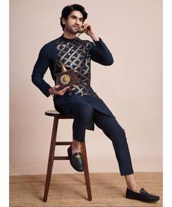 Arabic <b>Indian</b> Punjabi Kurtassalwarkurta Design for Men Green Wedding Latest Style AchkanBandhgalaSherwani <b>Fabric</b> - Product Image 5