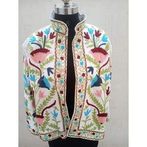 Veste Blazer Réversible Zari pour Femmes, Manteau d'Hiver Brodé de Fleurs, Taille Plus XL, Rembourrage en Coton Matelassé, Style Bohème Fait Main - Product Image 4