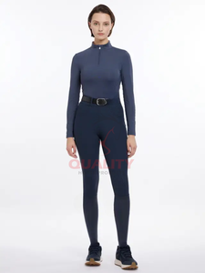 Vente en gros tissu extensible innovant contrôle de l'humidité couche de base de construction respirante couche de base d'équitation pour femmes - Product Image 3