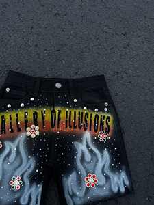 Conjunto de pantalones cortos de verano de algodón 100%, transpirable, ligero, ecológico, diseño impreso personalizado, técnica lavada con nailon - Product Image 3