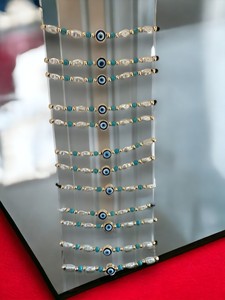 DAFNI BIG PAZAR Bohemian Woven Beaded Handmade Promotional Bracelet Natural Stone Precious Metal Alloy 10mm Band Width Gift - Product Image 1