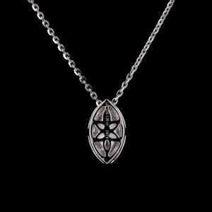 Chic 1,2 Ct Marquesa Lab Grown Diamond Collar 14K Oro blanco Colgante ligero Joyería ética fina para la elegancia diaria - Product Image 3