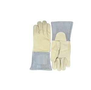 Guantes de soldadura de cuero de vaca divididos Argon MIG TIG de primera calidad, protección de seguridad Industrial, Palma reforzada resistente al calor - Product Image 1