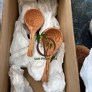 SCOOP EN BOIS FABRIQUÉ au Viet Nam // SCOOP EN BOIS DE NOIX DE COCO NATURELLE 100% TAILLE PERSONNALISÉE ÉCOLOGIQUE - Product Image 1