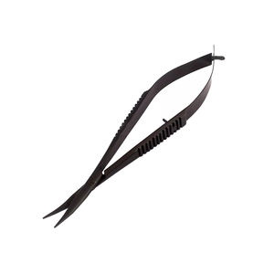 Micro tijeras alemanas de acero inoxidable, acción de resorte recubierta de negro, tijera de resorte de hoja afilada recta quirúrgica multiusos - Product Image 4