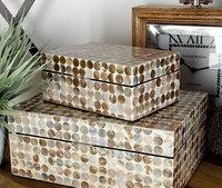 Boîte de rangement pour bijoux en nacre décorée à la main, style nordique moderne, trois couches, multifonctionnelle, murale, détachable, pour salon