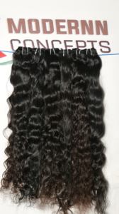 100% extensiones de cabello humano de templo de Color negro ondulado Natural alineado con cutícula virgen India sin procesar - Product Image 4