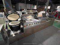 Îlot de cuisine extérieur moderne en acier inoxydable de qualité supérieure, modulaire, avec grill, évier, porte vitrée à charnière, prêt pour la salle à manger, pour utilisation en extérieur