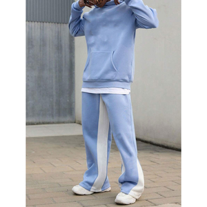 Conjunto Deportivo para Hombre, Sudadera con Capucha Azul Claro, Pantalones Jogger de Color Sólido, Algodón, Marca Trackstar, Etiqueta Privada OEM - Product Image 3