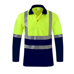 Camiseta de Trabajo de Seguridad Vial de Manga Corta de Poliéster Fluorescente de Alta Visibilidad con Logotipo Personalizado, Reflectante - Product Image 3