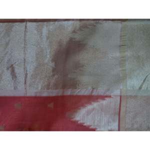 Banarasee Chanderi ผ้าฝ้าย zari Buti & ชายแดนวัด-พีช - Product Image 1